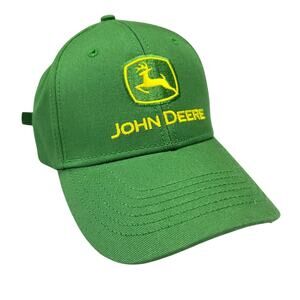 NWOT John Deere Logo Cap Adjustable Buckle OS Green Cotton Twill Hat Farmcore